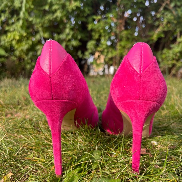 Pointed Toe Pump Suede High Heels 6 Pink - Picture 4 of 15